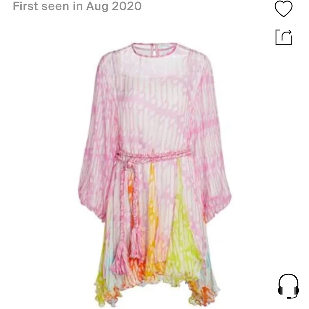 Rhode Ella Belted Crinkle Chiffon Dress